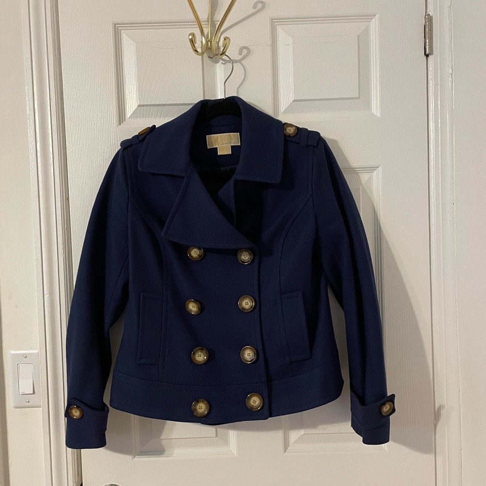 Michael Kors blue wool coat size 10